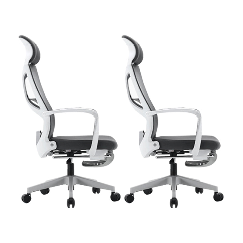 Fixed Arms Desk Chair Modern Adjustable Seat Height Swivel Chair with Footrest