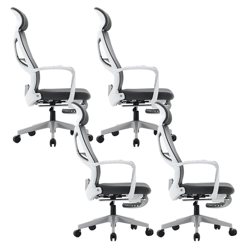 Fixed Arms Desk Chair Modern Adjustable Seat Height Swivel Chair with Footrest