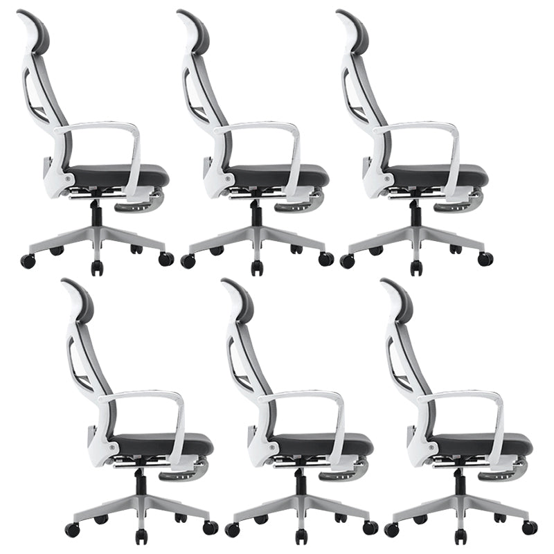 Fixed Arms Desk Chair Modern Adjustable Seat Height Swivel Chair with Footrest