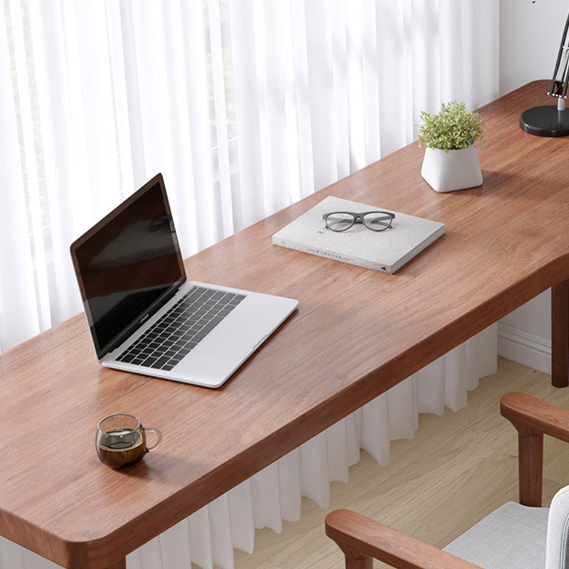 Modern Solid Wood Office Desk L-Shape Task Desks with 5-Legs for Home