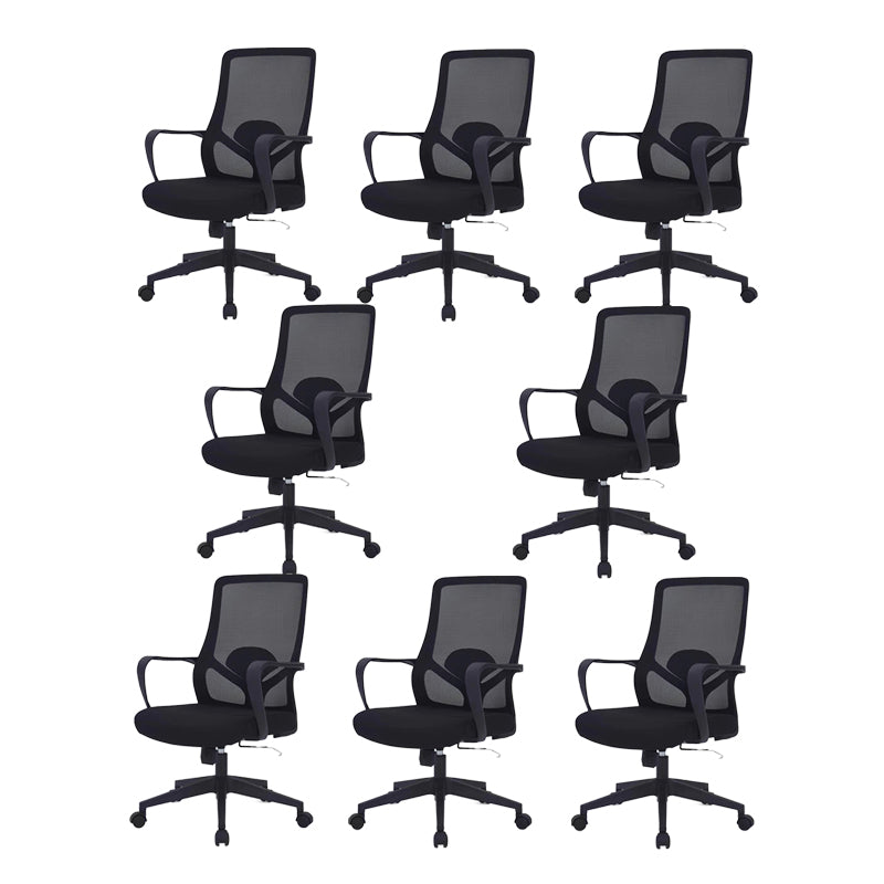 Modern Office Chair Fixed Arms Adjustable Seat Height Desk Chair