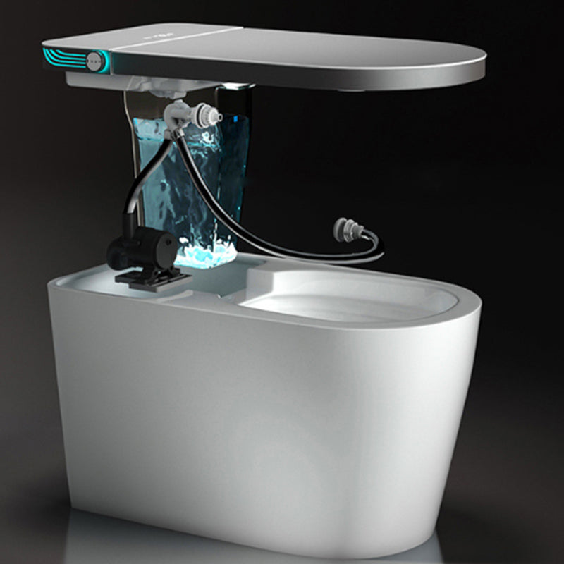 Contemporary Ceramic Flush Toilet Floor Mount Urine Toilet with Seat for Washroom