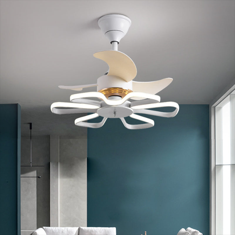 Metal Geometric Shape Ceiling Fan Modern Style 1 Light Ceiling Fans Fixtures