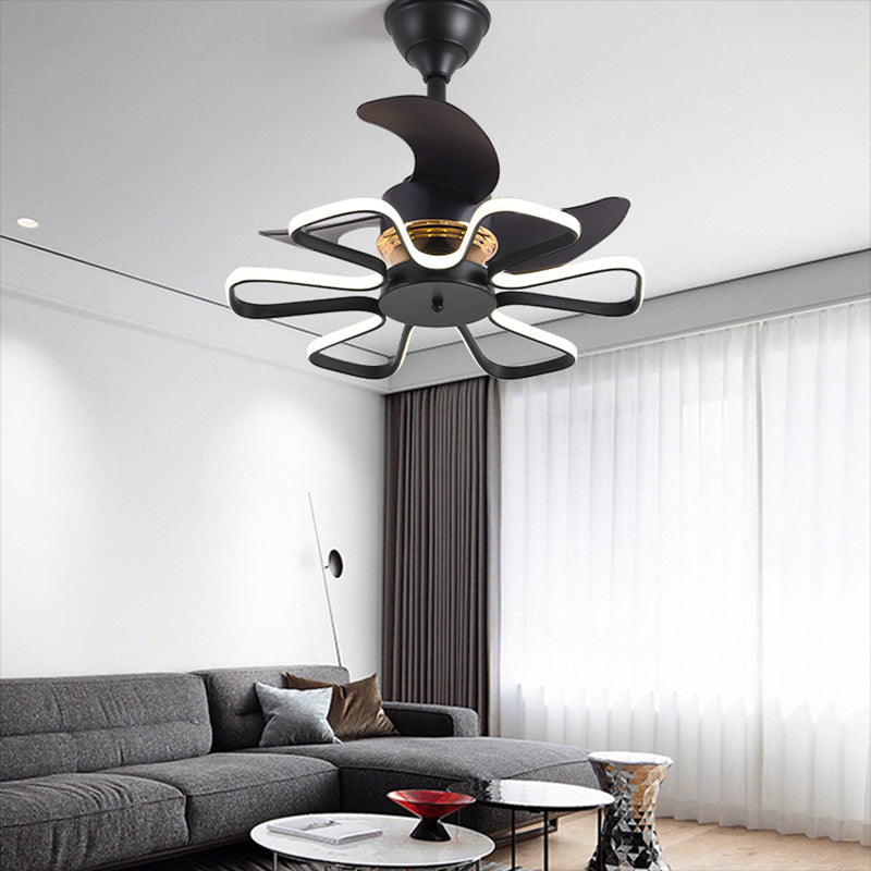 Metal Geometric Shape Ceiling Fan Modern Style 1 Light Ceiling Fans Fixtures