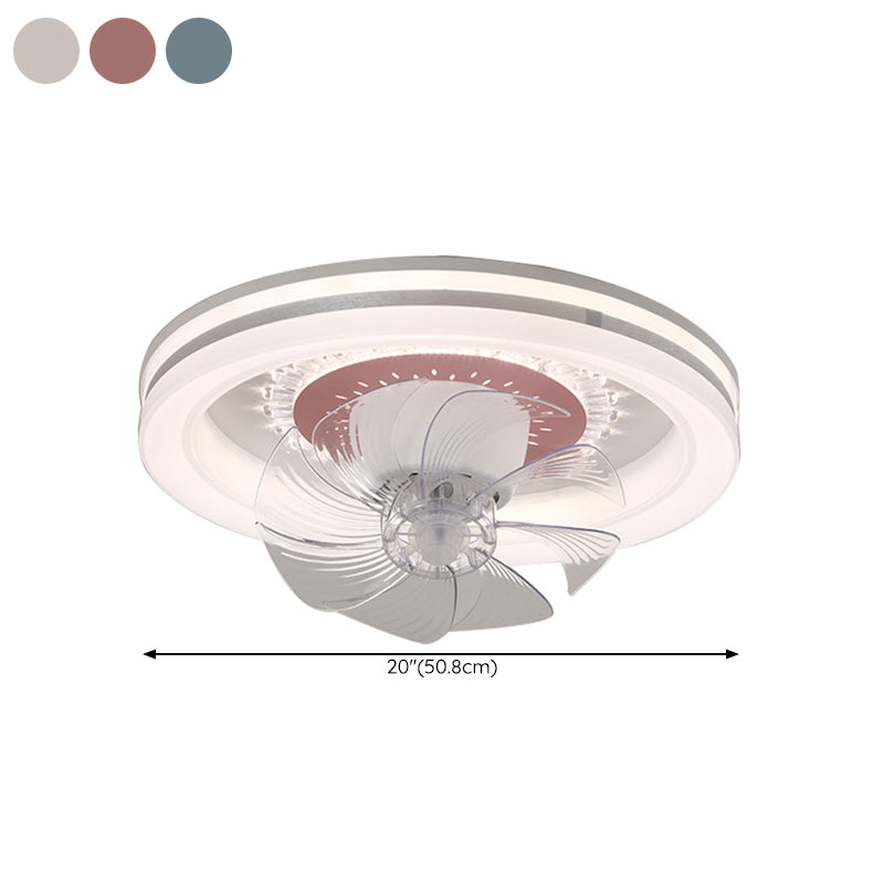 7-Blade Contemporary Ceiling Fan Polish Finish Fan with Light for Living Room