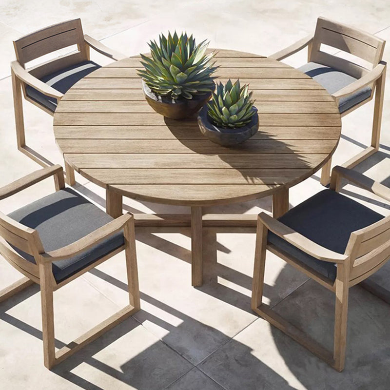 Solid Wood Patio Table Contemporary Water Resistant Patio Table