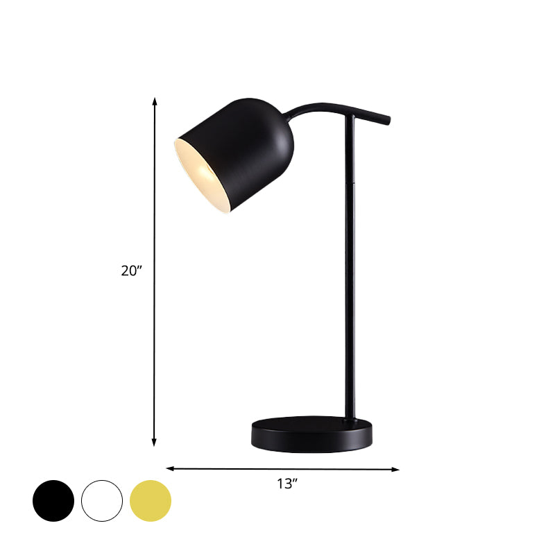 White/Black/Yellow Finish Bell Desk Lighting Macaron LED Metallic Reading Book Light for Bedside