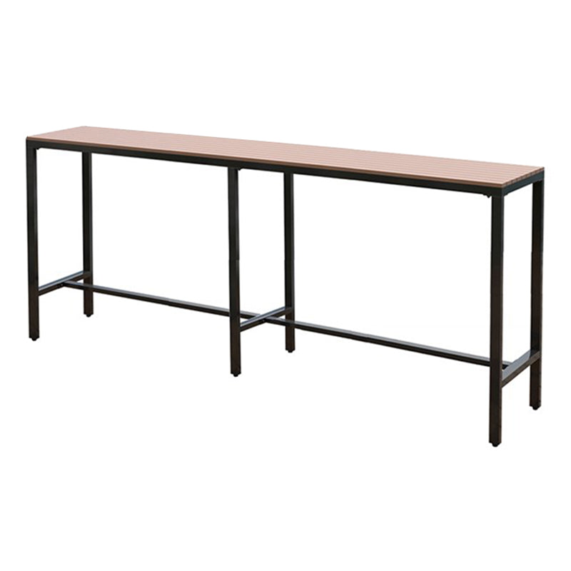 Brown Manufactured Wood Bar Table Industrial Rectangle Patio Table