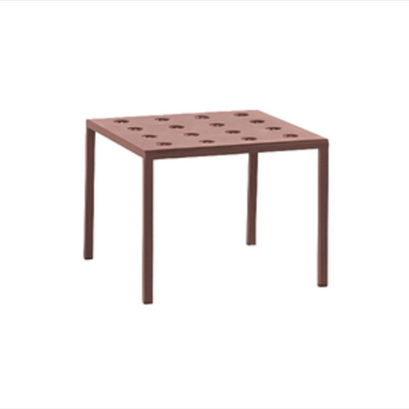 Contemporary Red Metal Patio Table Water Resistant Coffee Table