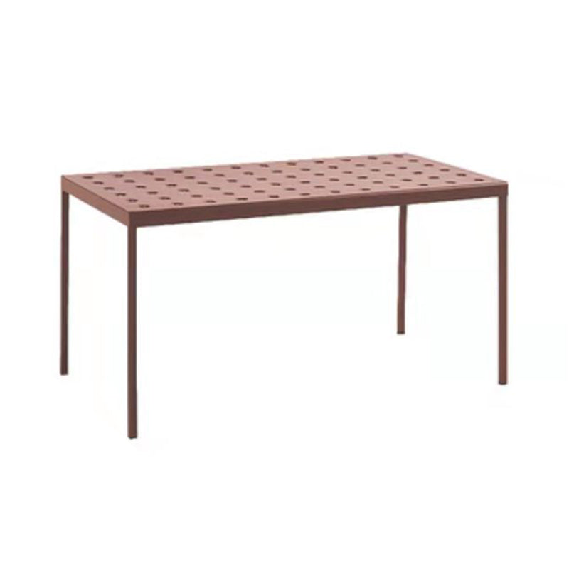 Contemporary Red Metal Patio Table Water Resistant Coffee Table