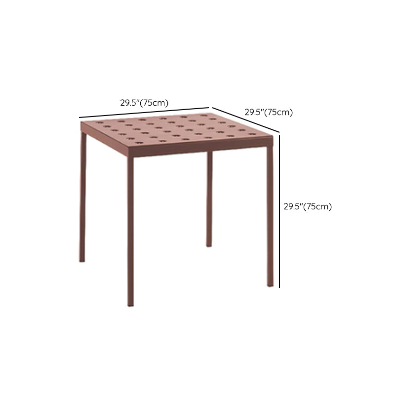 Contemporary Red Metal Patio Table Water Resistant Coffee Table