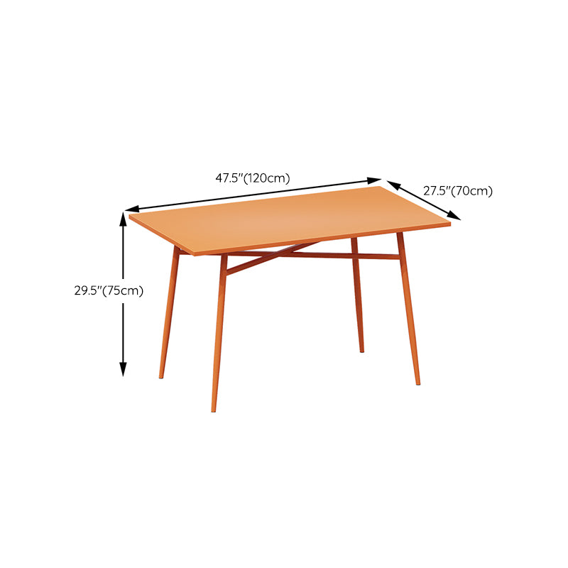 Orange Contemporary Patio Table Metal Water Resistant Coffee Table