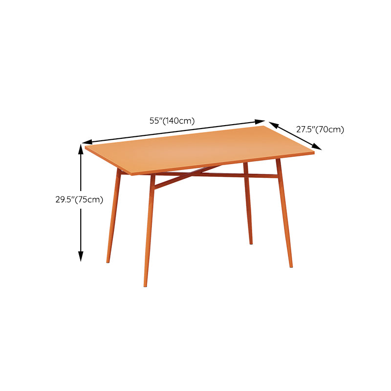 Orange Contemporary Patio Table Metal Water Resistant Coffee Table