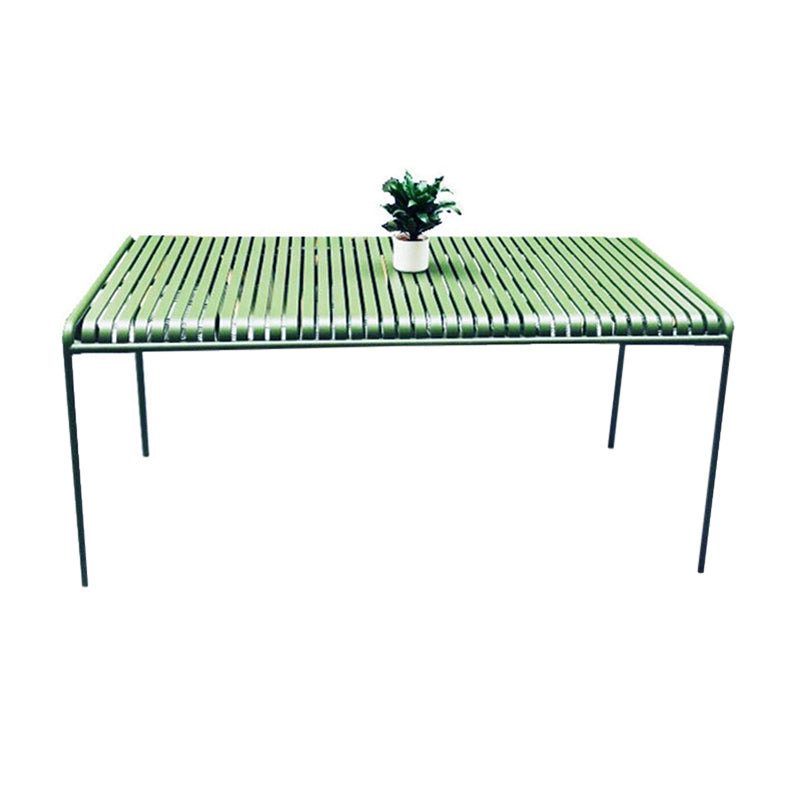 Metal Green Contemporary Coffee Table Water Resistant Patio Table