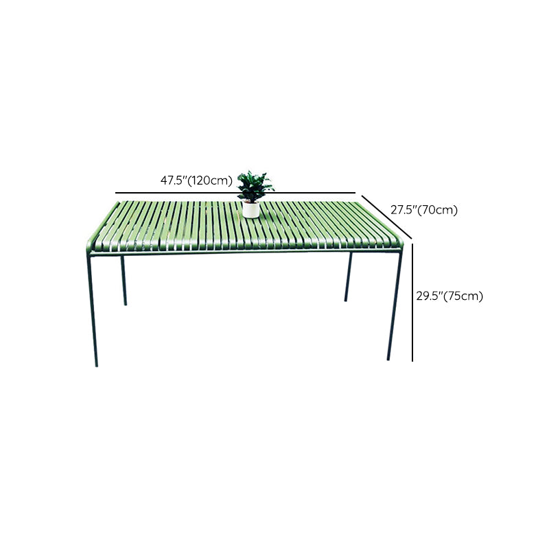 Metal Green Contemporary Coffee Table Water Resistant Patio Table