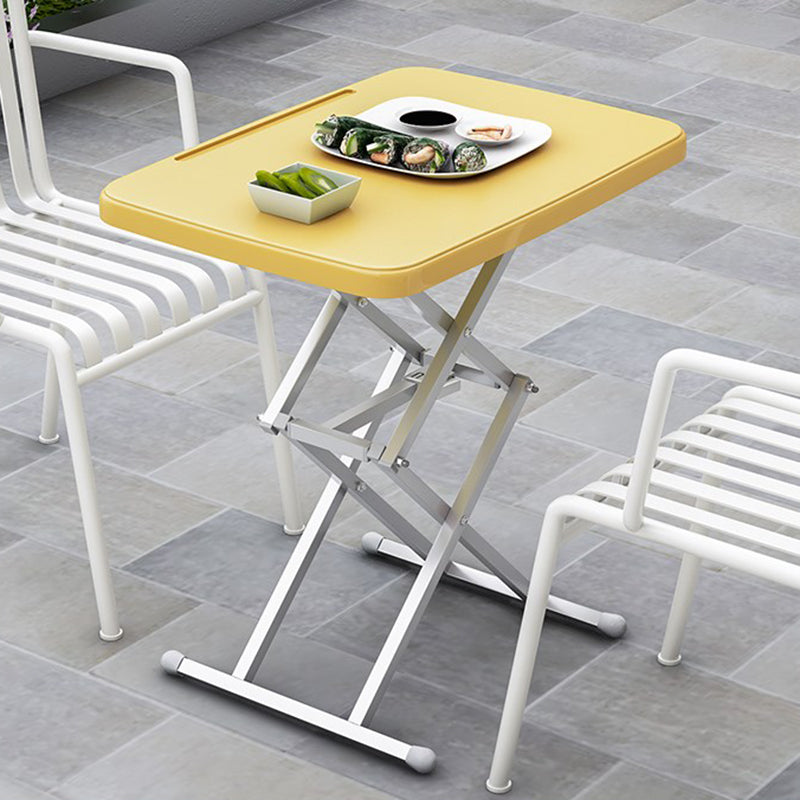 Matte Finish Plastic Camping Table Contemporary Patio Table with Metal Frame