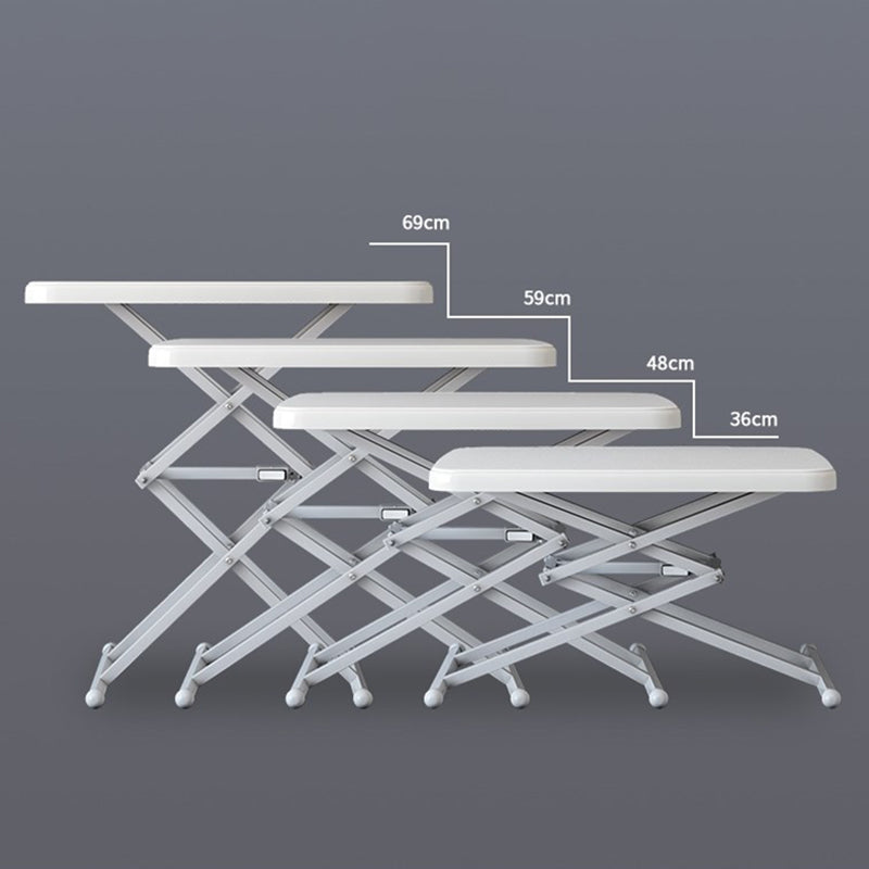 Matte Finish Plastic Camping Table Contemporary Patio Table with Metal Frame