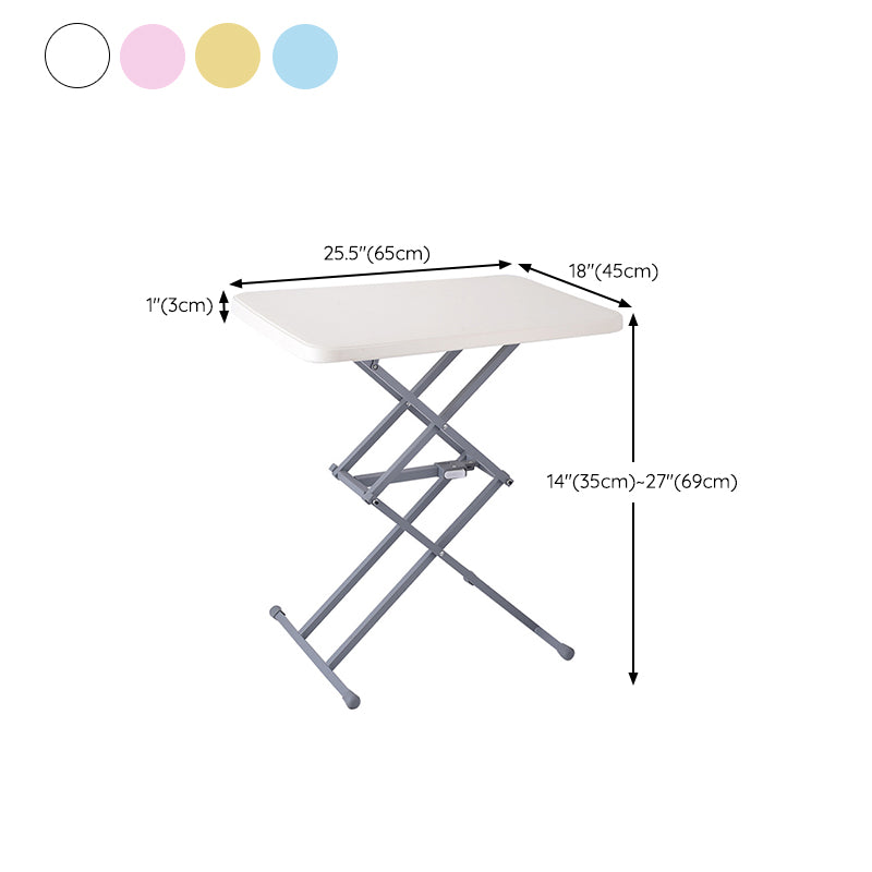 Matte Finish Plastic Camping Table Contemporary Patio Table with Metal Frame