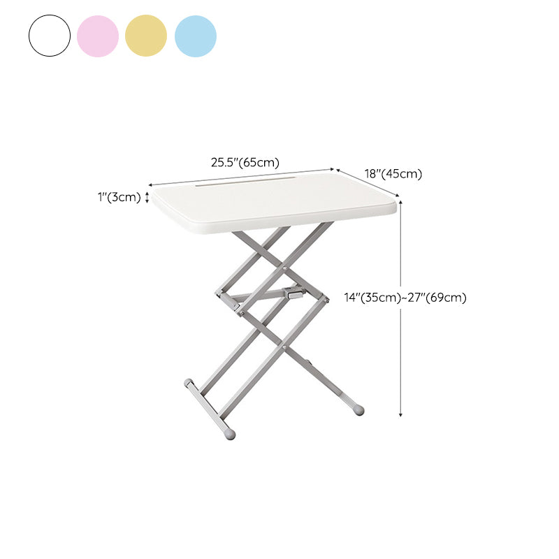 Matte Finish Plastic Camping Table Contemporary Patio Table with Metal Frame