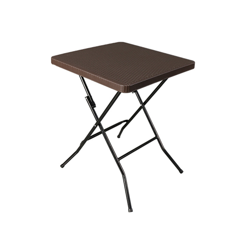 Dark Brown Plastic Camping Table Contemporary Foldable Patio Table