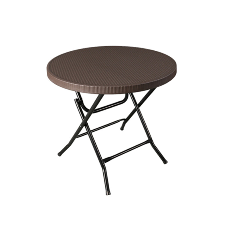 Dark Brown Plastic Camping Table Contemporary Foldable Patio Table