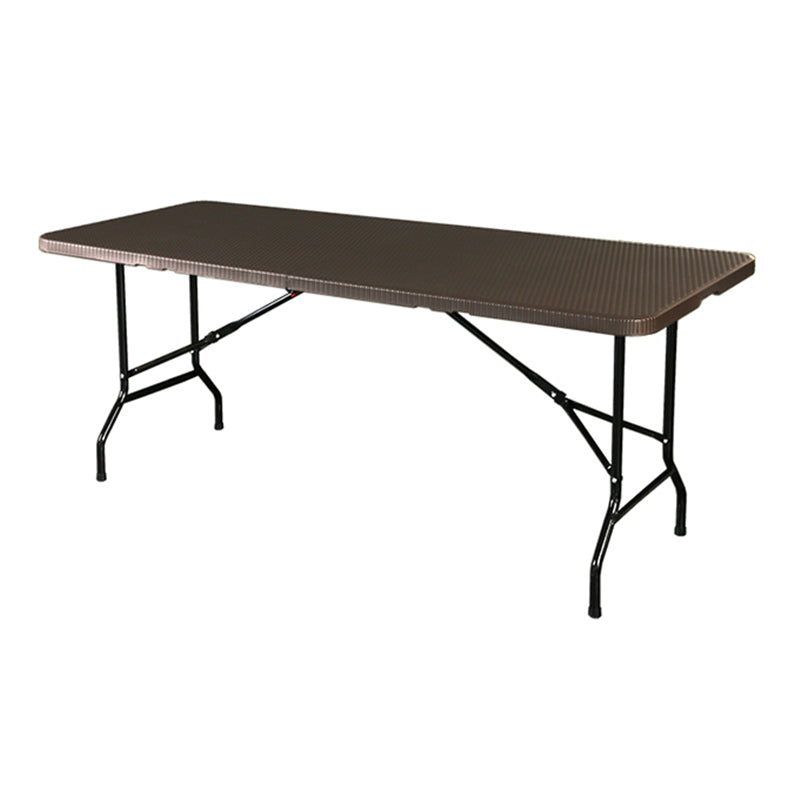 Dark Brown Plastic Camping Table Contemporary Foldable Patio Table