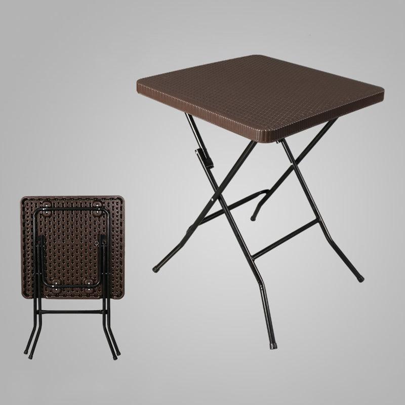 Dark Brown Plastic Camping Table Contemporary Foldable Patio Table