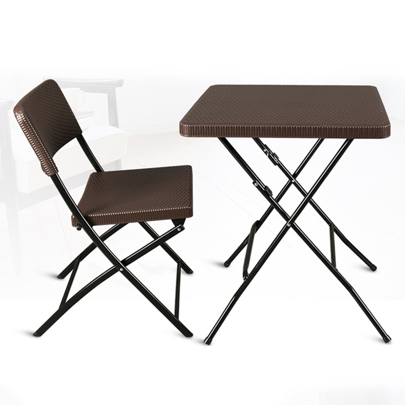 Dark Brown Plastic Camping Table Contemporary Foldable Patio Table