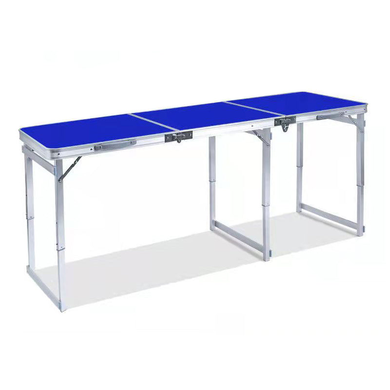 Modern Plastic Top Dining Table Folding Outdoor Table with Metal Base