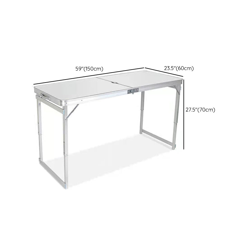 Modern Plastic Top Dining Table Folding Outdoor Table with Metal Base