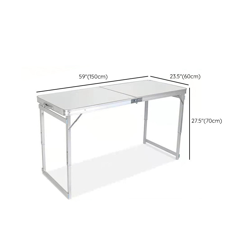 Modern Plastic Top Dining Table Folding Outdoor Table with Metal Base