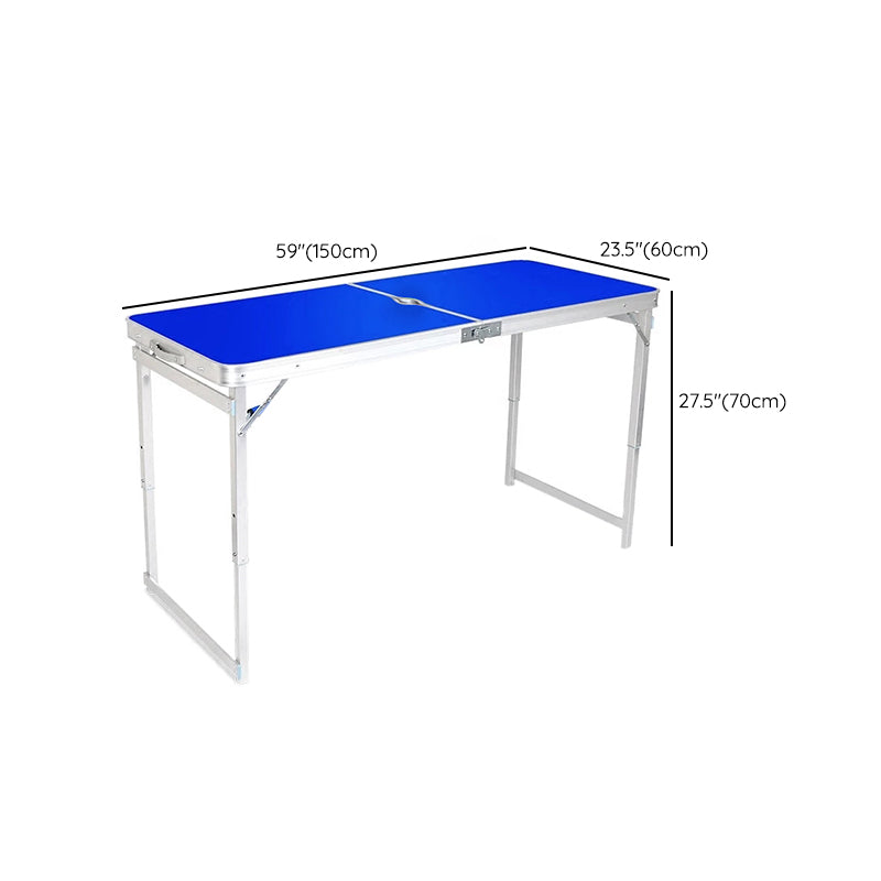 Modern Plastic Top Dining Table Folding Outdoor Table with Metal Base