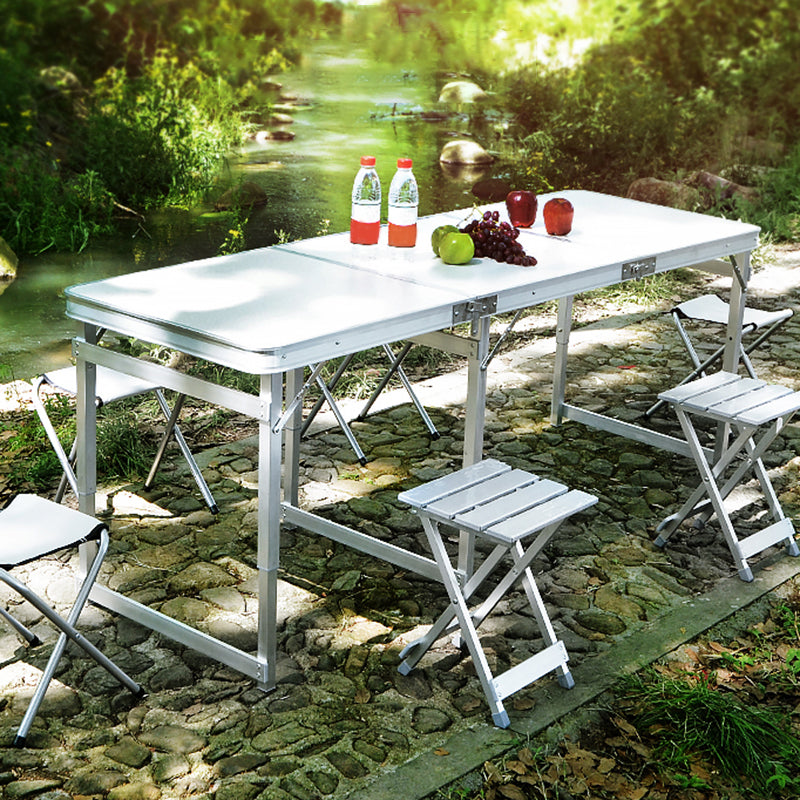 Matte Finish Plastic Camping Table Modern Patio Table with Metal Frame