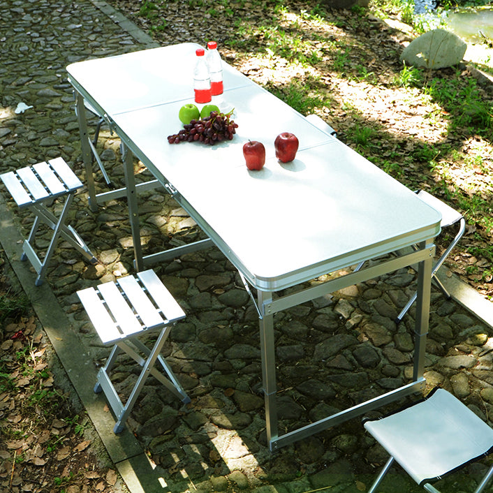 Matte Finish Plastic Camping Table Modern Patio Table with Metal Frame