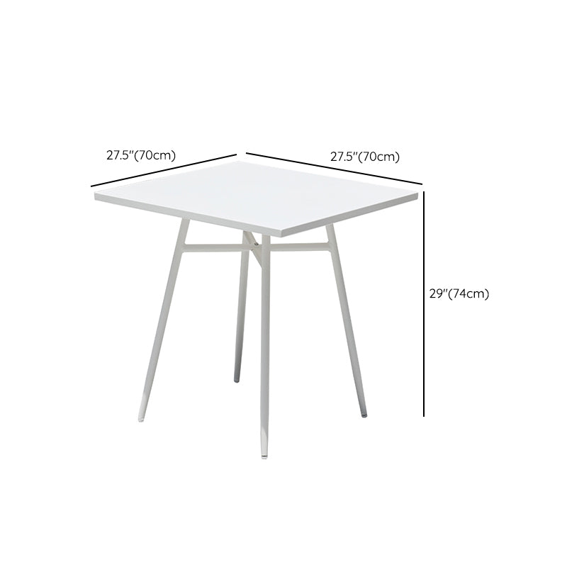 Metal Water Resistant Dining Table Industrial Style Outdoor Table