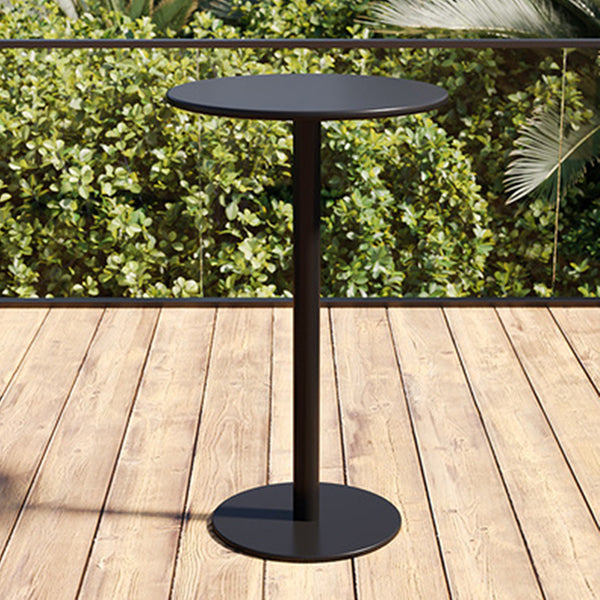 Outdoor Table with Pedestal Base Metal Table - 24" W X 24" L X 41" H