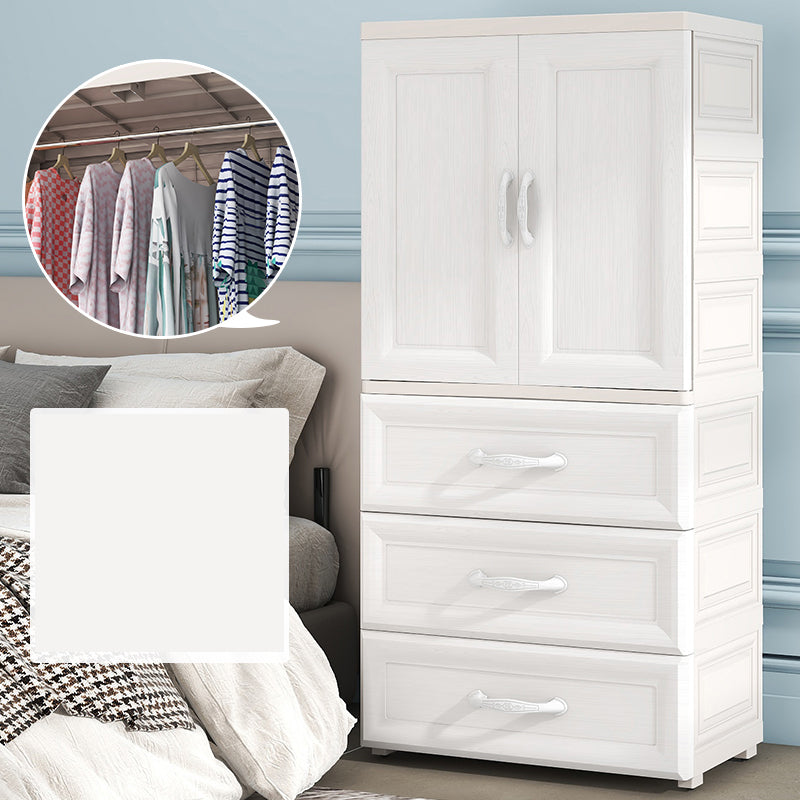 Modern Style Plastic Kid's Wardrobe Door Included Armoire Cabinet for Bedroom