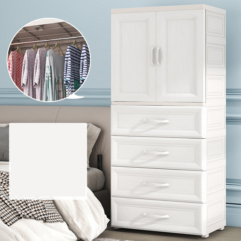 Modern Style Plastic Kid's Wardrobe Door Included Armoire Cabinet for Bedroom