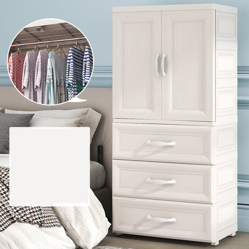 Modern Style Plastic Kid's Wardrobe Door Included Armoire Cabinet for Bedroom