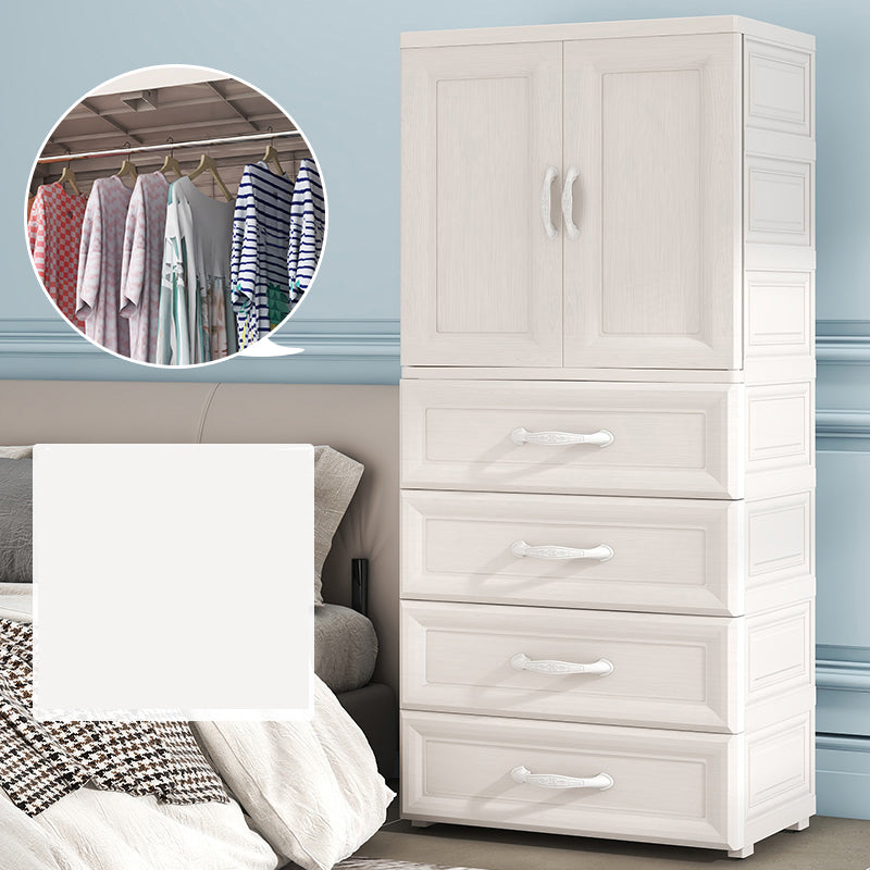 Modern Style Plastic Kid's Wardrobe Door Included Armoire Cabinet for Bedroom