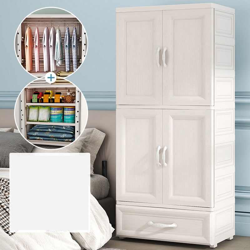 Modern Style Plastic Kid's Wardrobe Door Included Armoire Cabinet for Bedroom