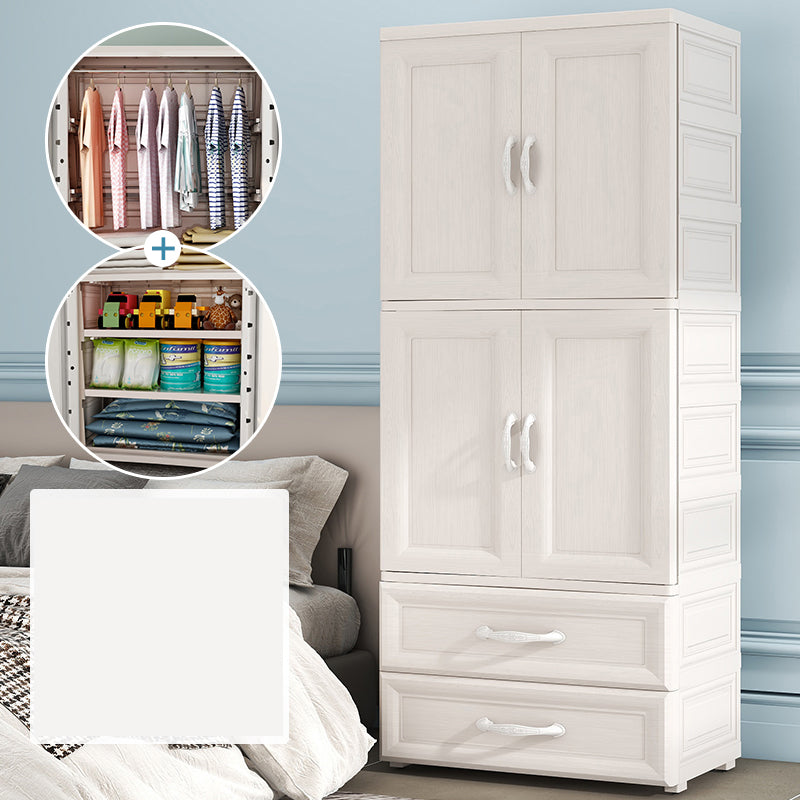 Modern Style Plastic Kid's Wardrobe Door Included Armoire Cabinet for Bedroom