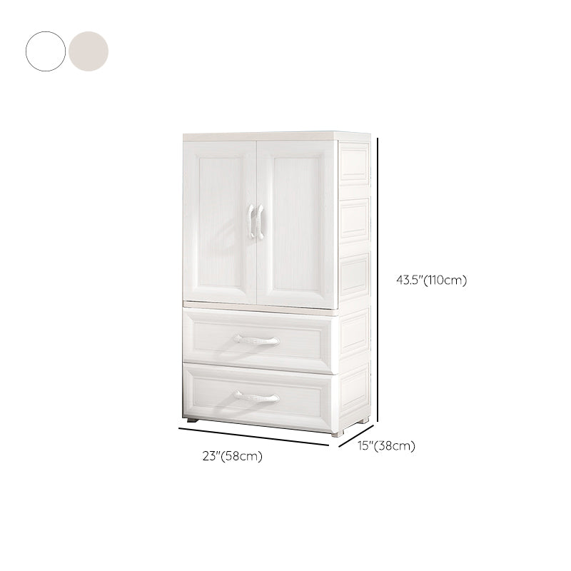 Modern Style Plastic Kid's Wardrobe Door Included Armoire Cabinet for Bedroom