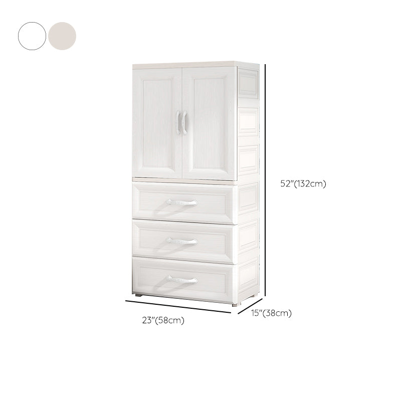 Modern Style Plastic Kid's Wardrobe Door Included Armoire Cabinet for Bedroom