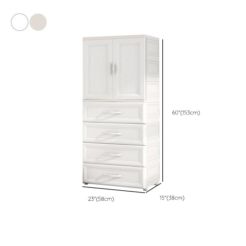 Modern Style Plastic Kid's Wardrobe Door Included Armoire Cabinet for Bedroom