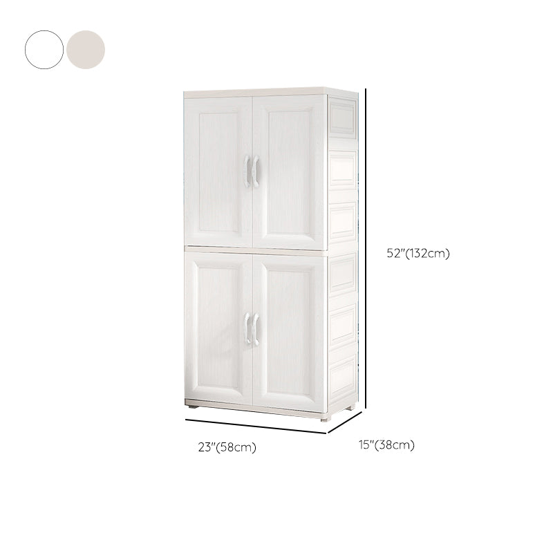 Modern Style Plastic Kid's Wardrobe Door Included Armoire Cabinet for Bedroom