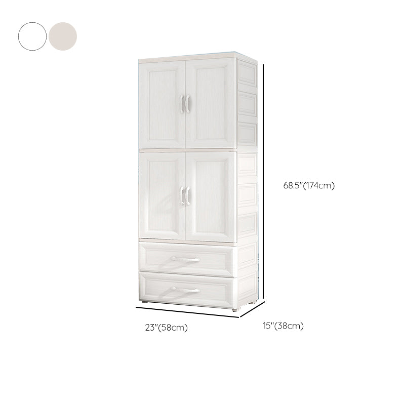 Modern Style Plastic Kid's Wardrobe Door Included Armoire Cabinet for Bedroom