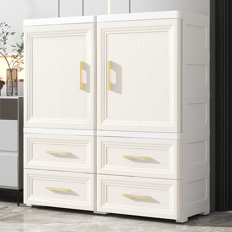 Contemporary Bedroom Armoire with Drawer Plastic Youth Armoire for Home