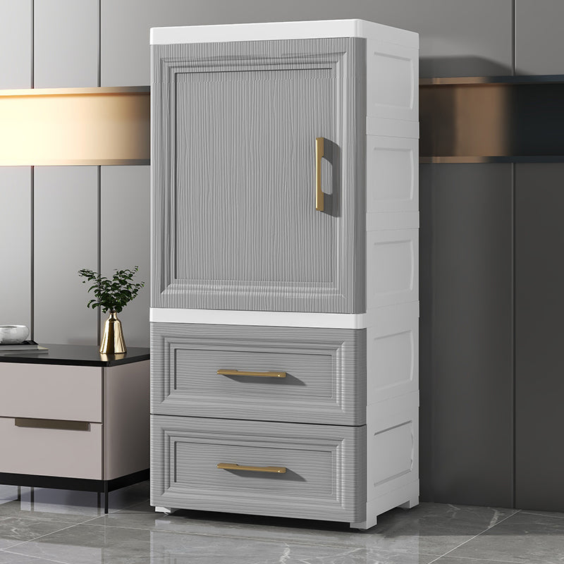 Contemporary Bedroom Armoire with Drawer Plastic Youth Armoire for Home