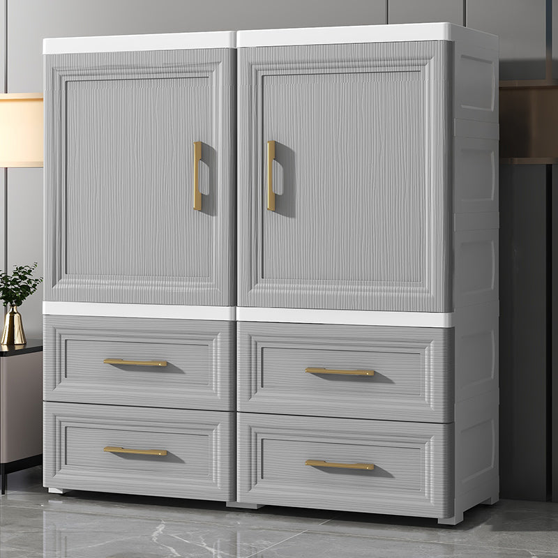 Contemporary Bedroom Armoire with Drawer Plastic Youth Armoire for Home